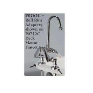   of the Crab P0763C Chrome Deck Mount Roll Rim Adapter in Chrome P0763