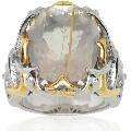   Valitutti Palladium/ Silver/ 18k Vermeil Paraiba Quartz/ Sapphire Ring
