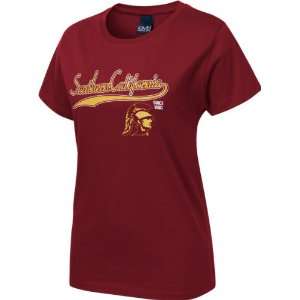 USC Trojans Womens Crimson Cheer Town T Shirt  Sports 