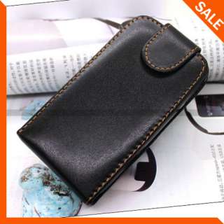Black Flip Leather Case Cover for HTC HD7 New  