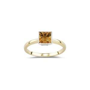  0.89 Cts Citrine Solitaire Ring in 14K Two Tone Gold 9.0 