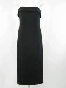 DESIGNER Black Silk Strapless Long Evening Dress SZ 10  
