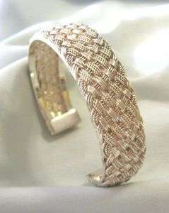 925 Sterling Silver Woven Bracelet Thailand 31.7 gr  