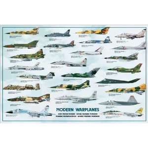  Poster, Modern Warplanes, Final Size 38.5 in X 26.75 in 
