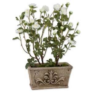 Uttermost 22.8 Inch White Tea Rose Hedge Beautiful Artifical Year 