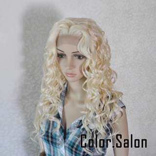 HAND TIED Synthetic Hair LACE FRONT FULL WIGS Wavy GLUELESS Light 