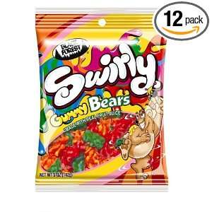 Black Forest Hanging Bag Swirly Gummy Bears, 5 Ounce Bags (Pack of 12 