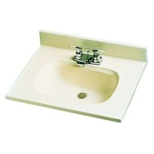   Marble Lavatory Vanity Top with Recessed Sink, White