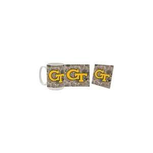 Georgia Tech Yellow Jackets Camo Mug & Coaster Set  Sports 