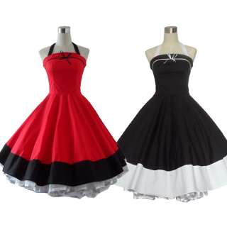  60s VTG Pinup Rockabilly Polka Dot Swing Full Skirt Dress 4 Costume 