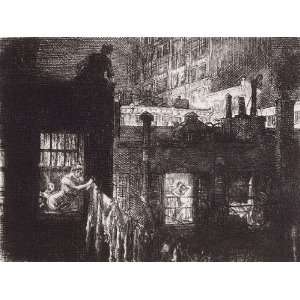   Made Oil Reproduction   John Sloan   32 x 24 inches   Night Windows