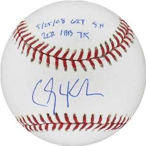 Clayton Kershaw MLB Baseball w/ 5/25/08 6IP 5H 2ER 1BB 7K Insc 
