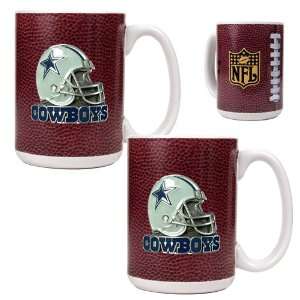  Dallas Cowboys Game Ball Ceramic Coffee Mug Set Kitchen 