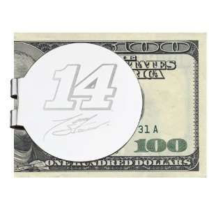 NASCAR Logo Art Tony Stewart Silver Laser Etched Money Clip  
