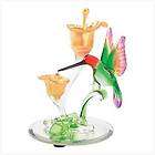 Art Glass Hummingbird Figurine, Glass / Mirrored Base, 3 1/4 diameter 