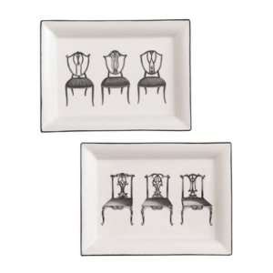  Andrea Sadek 18697 8 Rectanglar Chair Plates  2 piece 