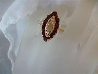 1800s 1900s Vintage Antique 14KYG BohemianGarnet Ring  