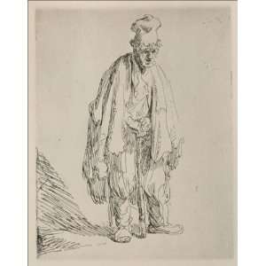   Beggar Standing and Leaning on a Stick Rembrandt van