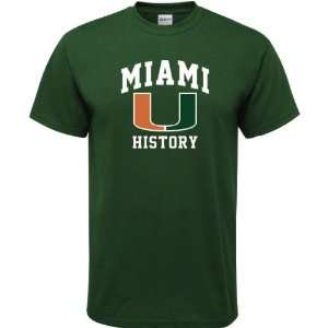  Miami Hurricanes Forest Green History Arch T Shirt Sports 