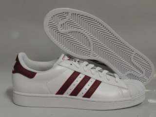 Adidas Superstar 2 White Dark Red Sneakers Mens Sz 10  