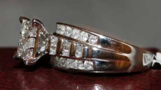 Diamond Wedding Ring set Engagement 1.61ct Big Look  
