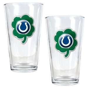  NFL Indianapolis Colts St. Patricks Day 2pc Pint Glass 