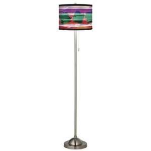  Giclee Floating Paper Brushed Nickel Pull Chain Floor Lamp 