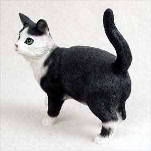  Tabby Cat Figurine Black & White Patio, Lawn & Garden
