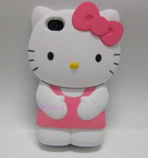 Pink Cute 3D Hello kitty Back Hard Case Cover Skin For Apple Iphone 4 