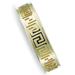   Gold with Greek Key Design, Comfort Fit Style SE163Y6 , Finger Size 10