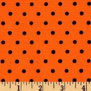  44 Wide Moda Trick or Treat Polka Dots Orange Fabric By 