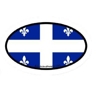 Quebec Canada Flag Car Bumper Sticker Decal Oval 