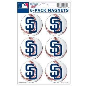 MLB San Diego Padres Magnet Set   6pk 