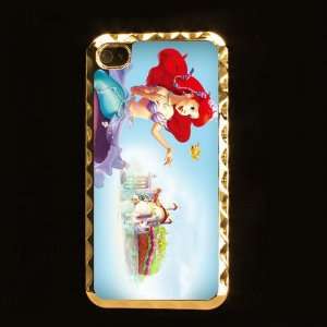 Ariel the Little Mermaid Printing Golden Case Cover for Iphone 4 4s 