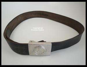 East German NVA Army Leather Belt With Belt Buckle 35.43 With Hammer 