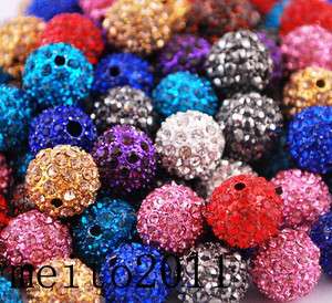   color 10MM Crystal bead FOR Pave Disco Balls Charms Bracelet @  