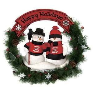  BSS   Carolina Hurricanes NHL Snowman Christmas Wreath (20 