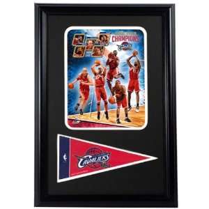  2009 Cleveland Cavaliers Photograph with Team Pennant in a 
