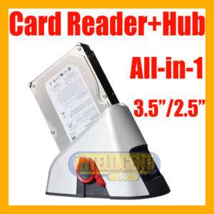SATA HARD DRIVE HDD DOCKING STATION + CARD READER + HUB  