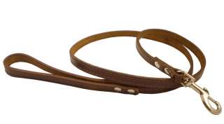 Soft Leather Dog Leash 1/2wide Small Medium Brown  
