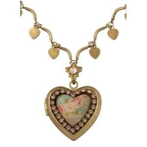 Vintage Looking Michal Negrin Splendid Heart Locket Pendant Decorated 