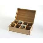   Bamboo Tea Bags Storage SERVING Box SECTIONS Boxes lid New