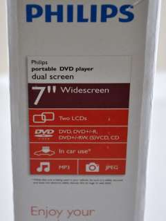Philips PD7012 Dual Screen Mobile Portable DVD Player 7 In. Screens 