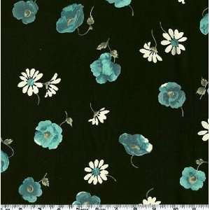  45 Wide Silkies Penelope Mint Green/Black Fabric By The 