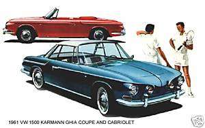 1961 VW ~ KARMANN GHIA COUPE AND CABRIOLET~ MAGNET  