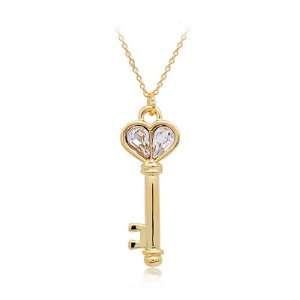   Key Pendant with Silver Korean Crystal (4649) Glamorousky Jewelry
