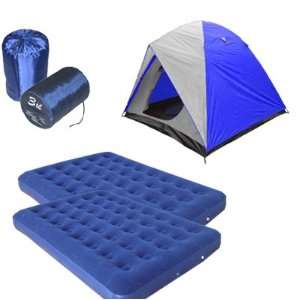 Person Dome Tent, 2 of Double Size Air Mats and 2 of 3lb Sleeping 