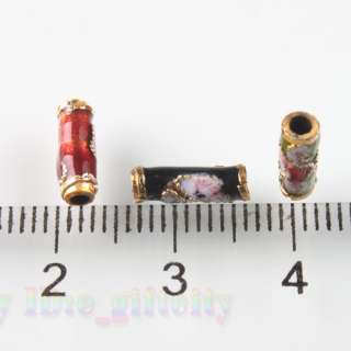 50x New Enamel Flower Tube Cloisonne Beads 9mm 110764  