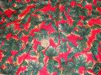 Cotton Christmas Fabric HOLLY & BERRIES 1 Yd/Hoffman  