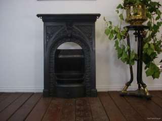 Original Victorian Fern & Ivy Cast Iron Bedroom Fireplace C1880  